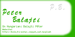 peter balajti business card