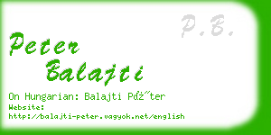 peter balajti business card